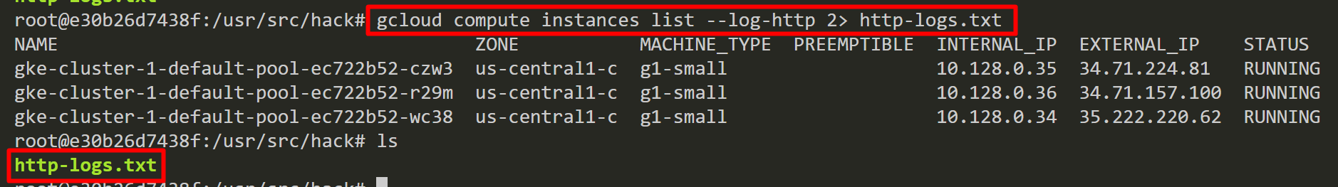 gcloud-compute-instances-list