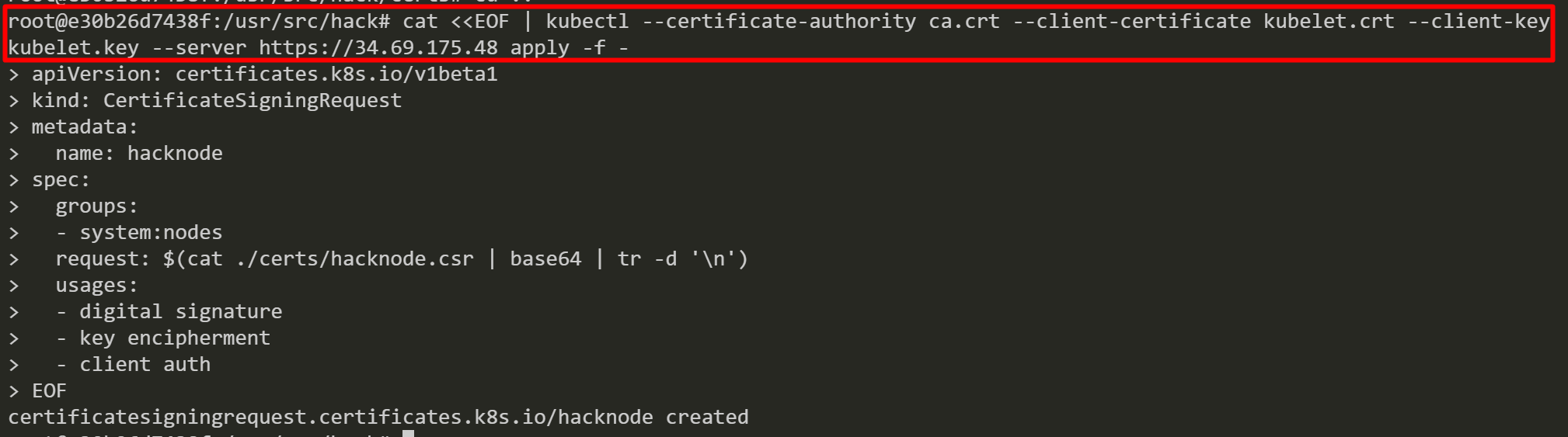 send-csr-hacknode